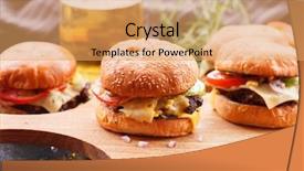  Presentation with burgers - PPT layouts having restaurant beer grill - home made burgers background and a  colored foreground