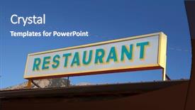  Presentation with electronics printed circuit board blue - PPT theme consisting of restaurant board against blue sky background and a  colored foreground