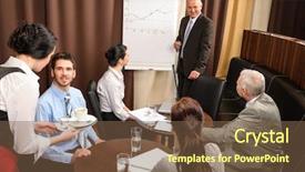  Presentation with flip chart - Cool new presentation design with restaurant business plans - executive businessman giving presentation backdrop and a tawny brown colored foreground