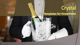  Presentation with fire and ice - Cool new PPT layouts with restaurant carrying an ice bucket backdrop and a tawny brown colored foreground