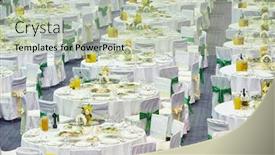  Presentation with catering - Beautiful slides featuring restaurant-catering-service-party-reception backdrop and a mint green colored foreground