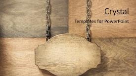  Presentation with blue aged wood sign - Colorful slide set enhanced with restaurant chain - sign panel at wooden background backdrop and a coral colored foreground