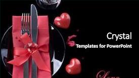  Presentation with table setting - Colorful theme enhanced with restaurant concept - romantic dinner table place setting backdrop and a black colored foreground