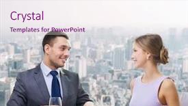  Presentation with main course - Theme enhanced with restaurant couple and holiday concept - smiling couple eating main course with red wine at restaurant background and a sky blue colored foreground