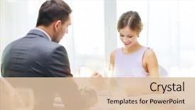  Presentation with restaurant - Presentation theme with restaurant couple and holiday concept background and a lemonade colored foreground