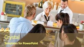  Presentation with cafe - Cool new presentation with restaurant customer service - people buying cakes at cafe backdrop and a tawny brown colored foreground