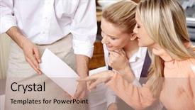  Presentation with restaurant menu - Cool new PPT theme with restaurant customer service - two young girls choose backdrop and a coral colored foreground