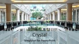  Presentation with mall - Presentation enhanced with restaurant design - inside of mall 300 degree background and a light blue colored foreground