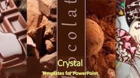  Presentation with chocolate dessert - Presentation with restaurant dessert menu - chocolate collage background and a tawny brown colored foreground