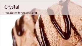  Presentation with chocolate dessert - Audience pleasing slides consisting of restaurant dessert menu - chocolate ice cream isolated backdrop and a lemonade colored foreground