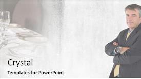  Presentation with dinner - Presentation theme with fancy frame - chef and manager with restaurant background and a white colored foreground