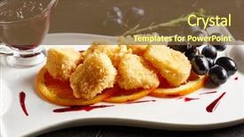  Presentation with camembert - Theme with restaurant food - deep fried camembert background and a tawny brown colored foreground