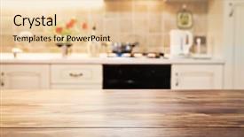  Presentation with restaurant kitchen - Colorful presentation design enhanced with restaurant free - blurred kitchen interior and napkin backdrop and a lemonade colored foreground