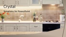  Presentation with restaurant kitchen - Cool new theme with restaurant free - blurred kitchen interior and napkin backdrop and a lemonade colored foreground