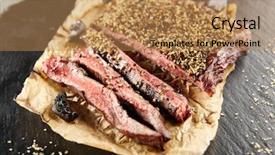  Presentation with parchment - Amazing slide set having food - delicious grilled pepper steak backdrop and a coral colored foreground