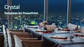  Presentation with bangkok - Cool new slide deck with restaurant in bangkok at night backdrop and a ocean colored foreground