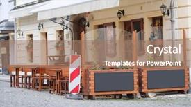  Presentation with czechia - Theme enhanced with restaurant in prague czechia background and a coral colored foreground