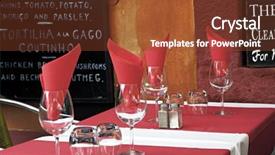  Presentation with air compressor motor - Audience pleasing presentation theme consisting of restaurant in the open air backdrop and a  colored foreground