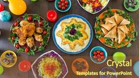  Presentation with indonesia - Audience pleasing PPT layouts consisting of restaurant indonesia - beautiful decorated and served colorful backdrop and a tawny brown colored foreground