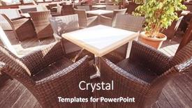  Presentation with restaurant - Audience pleasing presentation theme consisting of restaurant-interior-indoor-in-brown backdrop and a  colored foreground