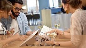  Presentation with restaurant menu - Amazing presentation theme having restaurant looking at menu backdrop and a coral colored foreground