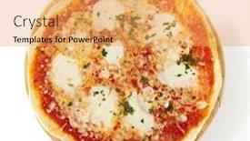  Presentation with restaurant menu board - Audience pleasing slide deck consisting of restaurant menu classic pizza with mozzarella cheese on wooden board backdrop and a yellow colored foreground