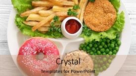  Presentation with american revolution close up - Presentation theme with restaurant menu donuts - traditional american lunch close up background and a coral colored foreground