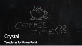  Presentation with coffee donuts - Slides consisting of restaurant menu donuts - white silhouette of cup drawn background and a black colored foreground