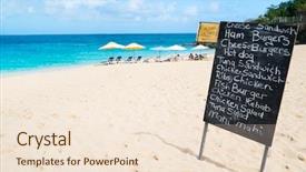  Presentation with restaurant menu - Beautiful PPT layouts featuring restaurant menu on blackboard display backdrop and a  colored foreground