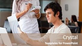  Presentation with waitress - Slides consisting of restaurant order - man ordering food background and a coral colored foreground