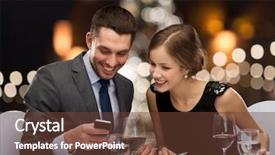  Presentation with main course - Colorful theme enhanced with restaurant over christmas tree backdrop and a tawny brown colored foreground