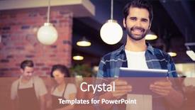  Presentation with college coffee shop - Audience pleasing PPT theme consisting of restaurant owners - portrait of smiling hipster using backdrop and a coral colored foreground