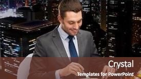  Presentation with main course - Theme consisting of restaurant people technology and holiday background and a tawny brown colored foreground