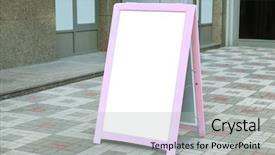  Presentation with advertising - Slides consisting of restaurant presentation template - advertising sidewalk board outdoors background and a light gray colored foreground