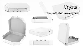  Presentation with pizza - Cool new presentation design with restaurant presentation template - different views of pizza box backdrop and a white colored foreground