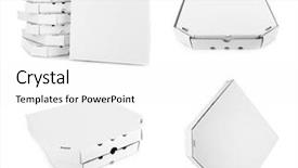  Presentation with pizza - Audience pleasing slide deck consisting of restaurant presentation template - different views of pizza box backdrop and a white colored foreground