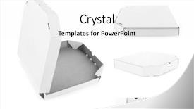  Presentation with white differene - Colorful slide set enhanced with restaurant presentation template - different views of pizza box backdrop and a white colored foreground