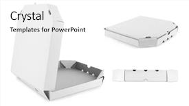  Presentation with white differene - PPT theme featuring restaurant presentation template - different views of pizza box background and a white colored foreground