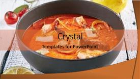  Presentation with tom yum kung traditional food - Presentation theme having restaurant soup food - traditional thai background and a red colored foreground