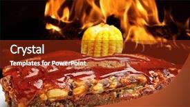  Presentation with bbq - Cool new presentation design with restaurant steaks - bbq backdrop and a tawny brown colored foreground