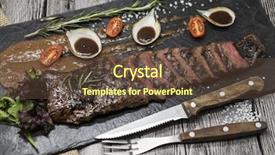  Presentation with roast beef - Cool new slide deck with restaurant steaks - delicious juicy hot roast beef backdrop and a  colored foreground