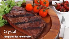  Presentation with fresh coconut juice decorated tropical - Presentation design having restaurant steaks - lunch of fresh rich juicy background and a  colored foreground