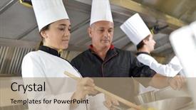  Presentation with student nurse teaching university - Colorful theme enhanced with restaurant training - chef teaching student how backdrop and a  colored foreground