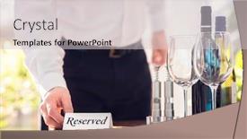  Presentation with restaurant waiter - PPT layouts with restaurant-waiter-placing-a-reserved background and a light gray colored foreground