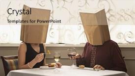  Presentation with dining restaurant - Colorful PPT theme enhanced with three golden egg on white backdrop and a  colored foreground.