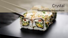  Presentation with sushi - Slide deck enhanced with restauration japonaise - closeup of sushi rolls background and a soft green colored foreground
