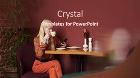  Presentation with gadget - Presentation design consisting of restful-albino-girl-in-smart background and a tawny brown colored foreground