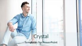  Presentation with smiling paramedic sitting in ambulance - Audience pleasing PPT layouts consisting of resthome safety - smiling man sitting on sill backdrop and a  colored foreground