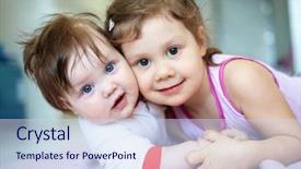  Presentation with play kids - Amazing PPT layouts having resthome safety - two little kids play together backdrop and a sky blue colored foreground