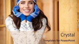  Presentation with winter sports - Amazing slides having resting after a winter sports backdrop and a coral colored foreground